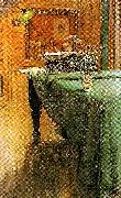 Carl Larsson brita vid pianot-aftonbelysning vid pianot oil painting reproduction
